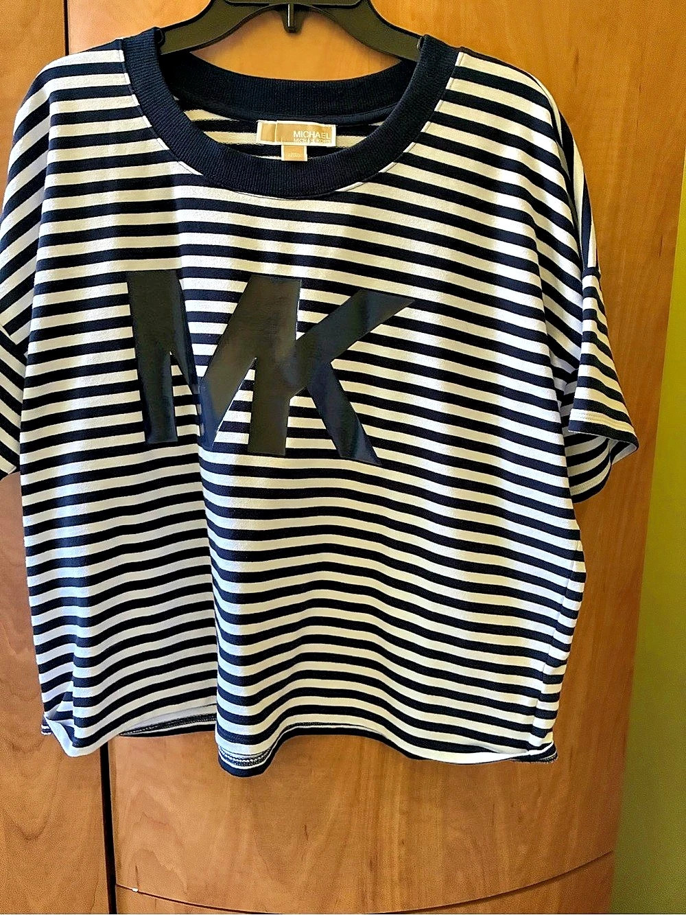 Michael Kors Striped Short Sleeve Tee Black & White XL